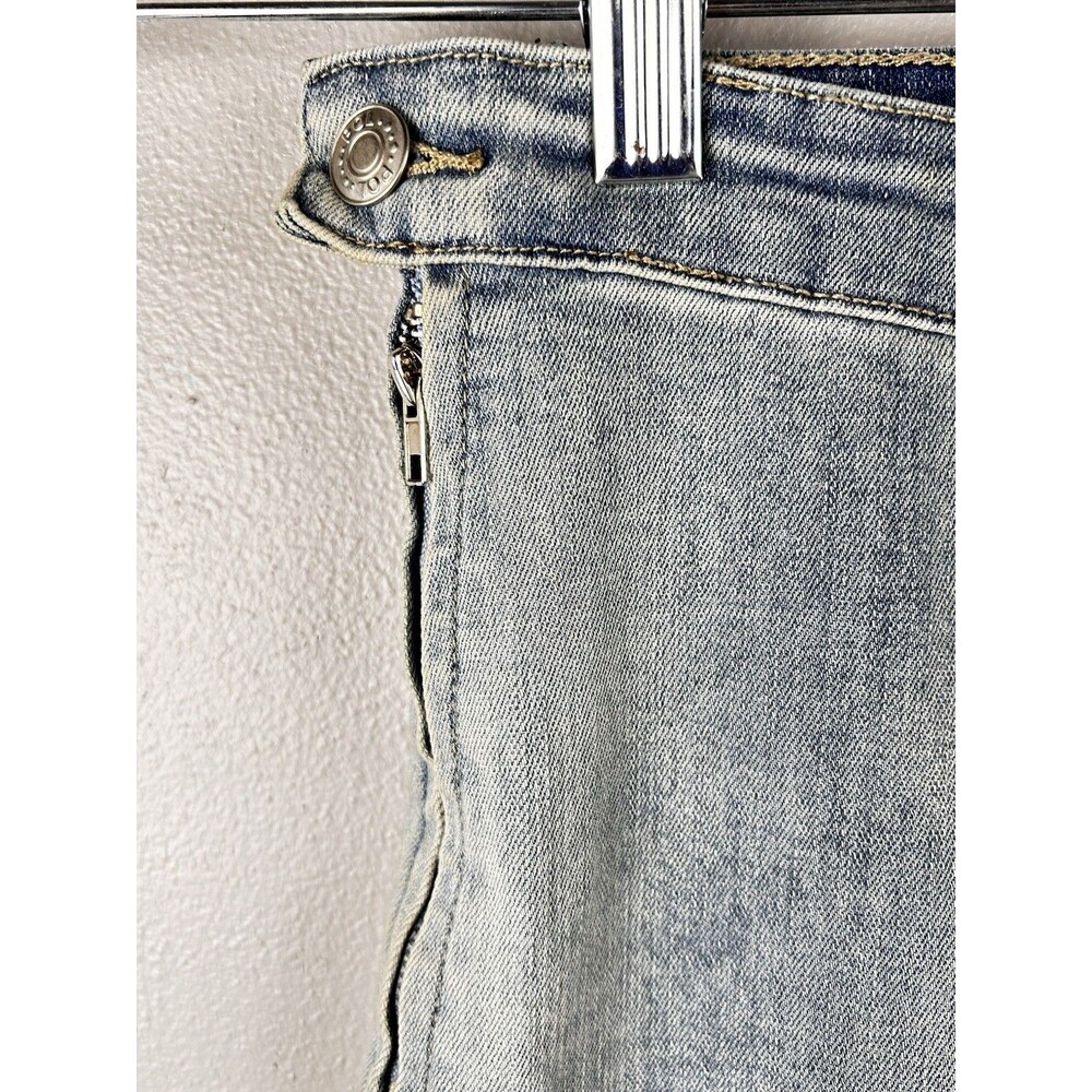 Pol Boho Flare Jeans Size Small Light Wash Size Zip Stretch - Picture 3 of 7